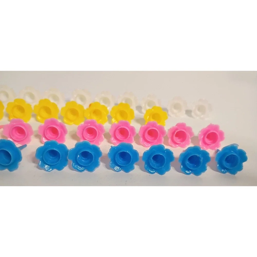 Vintage 56 pc Lot Colorful Flower Cake Decoration Candle Holders Cake Toppers